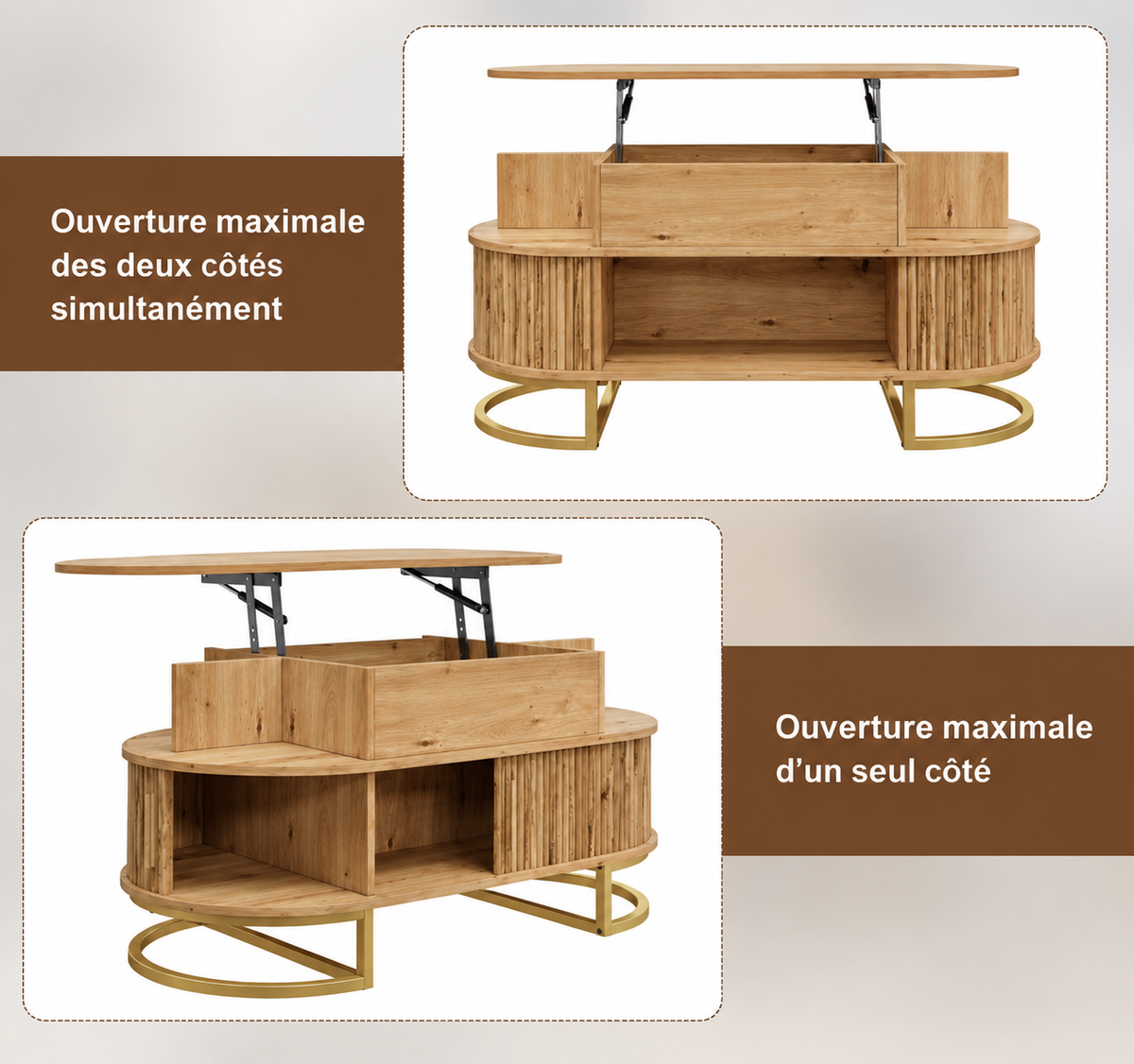 Table Basse Relevable Ovale