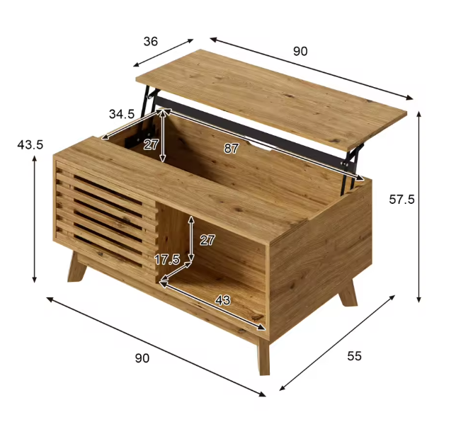 Table Basse Relevable Rétro