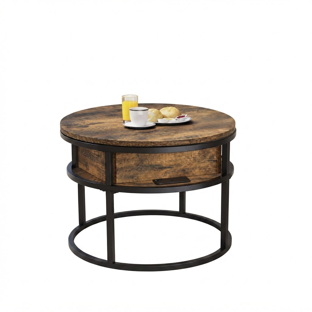 Table basse relevable ronde