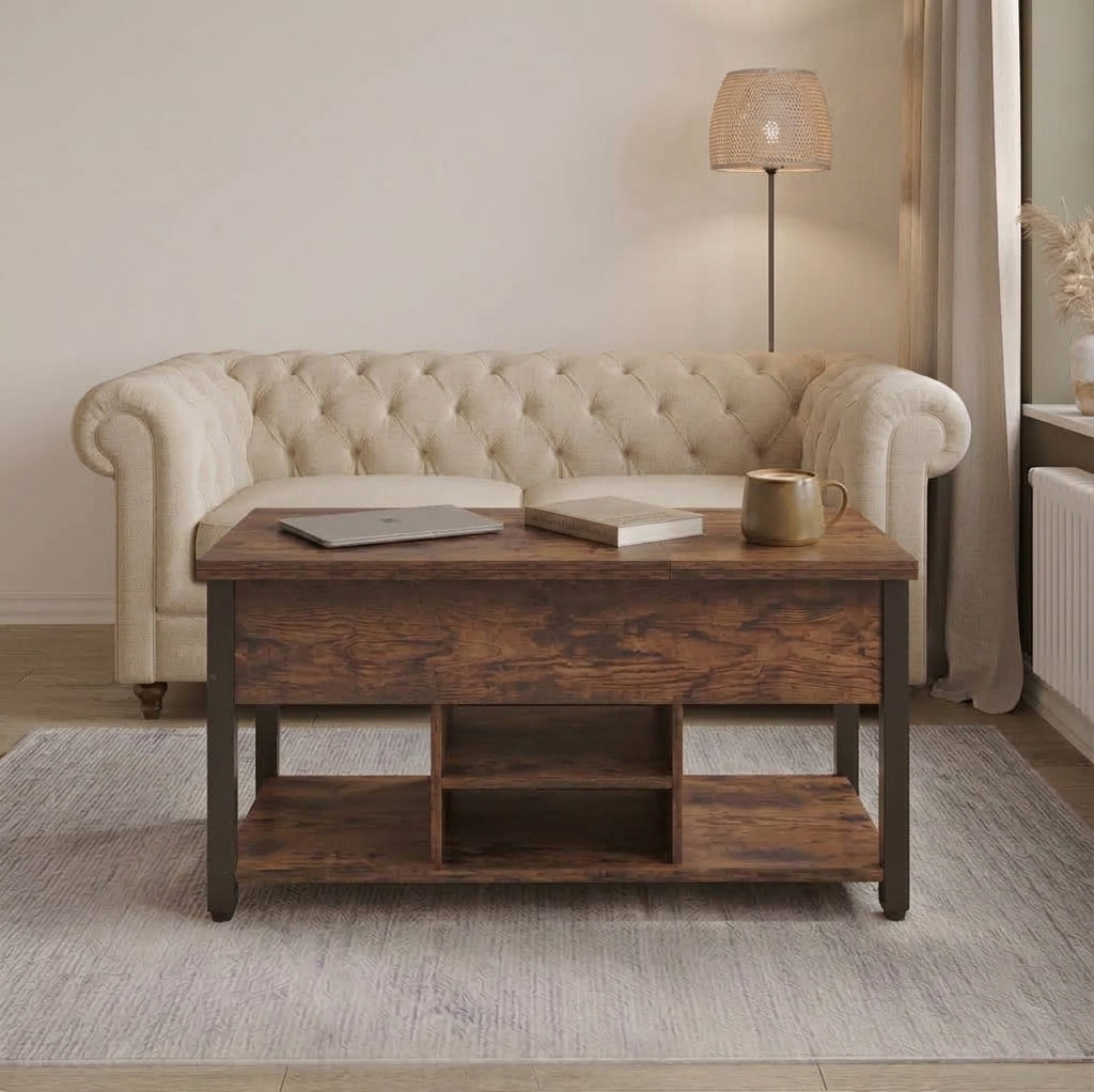 Table basse relevable rustique