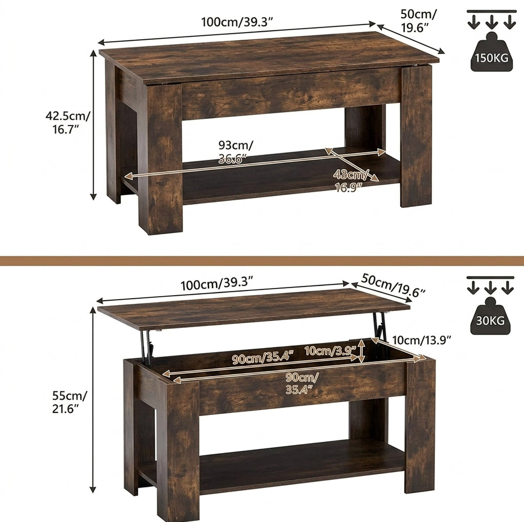 Table basse relevable Chalet Moderne