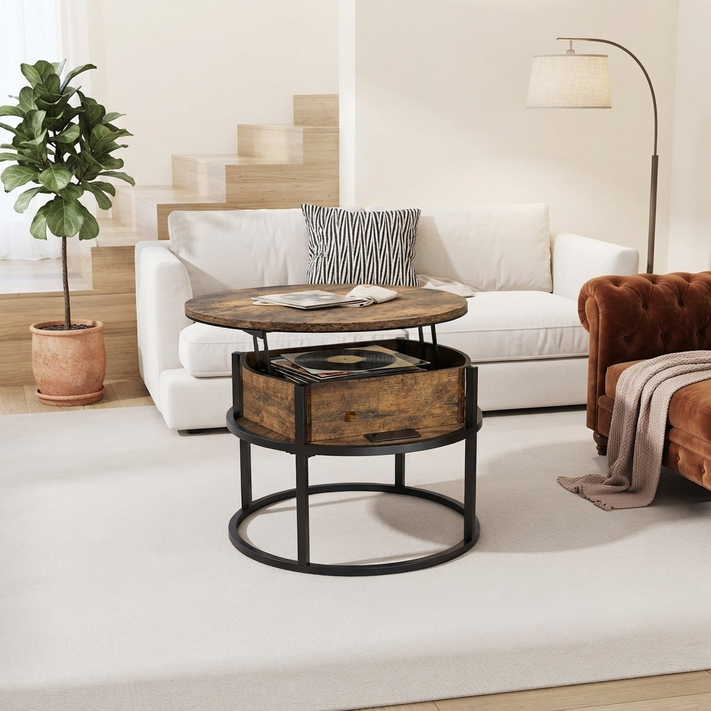 Table basse relevable ronde