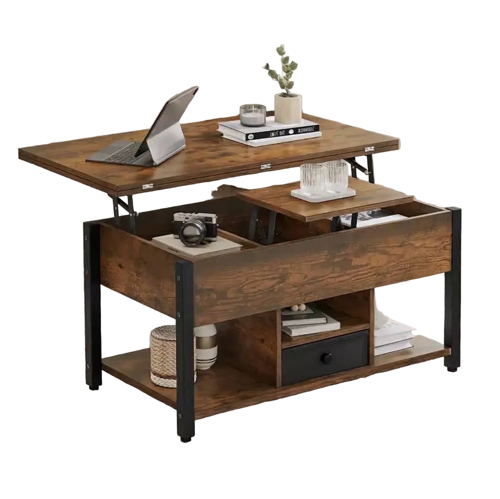 Table basse relevable rustique