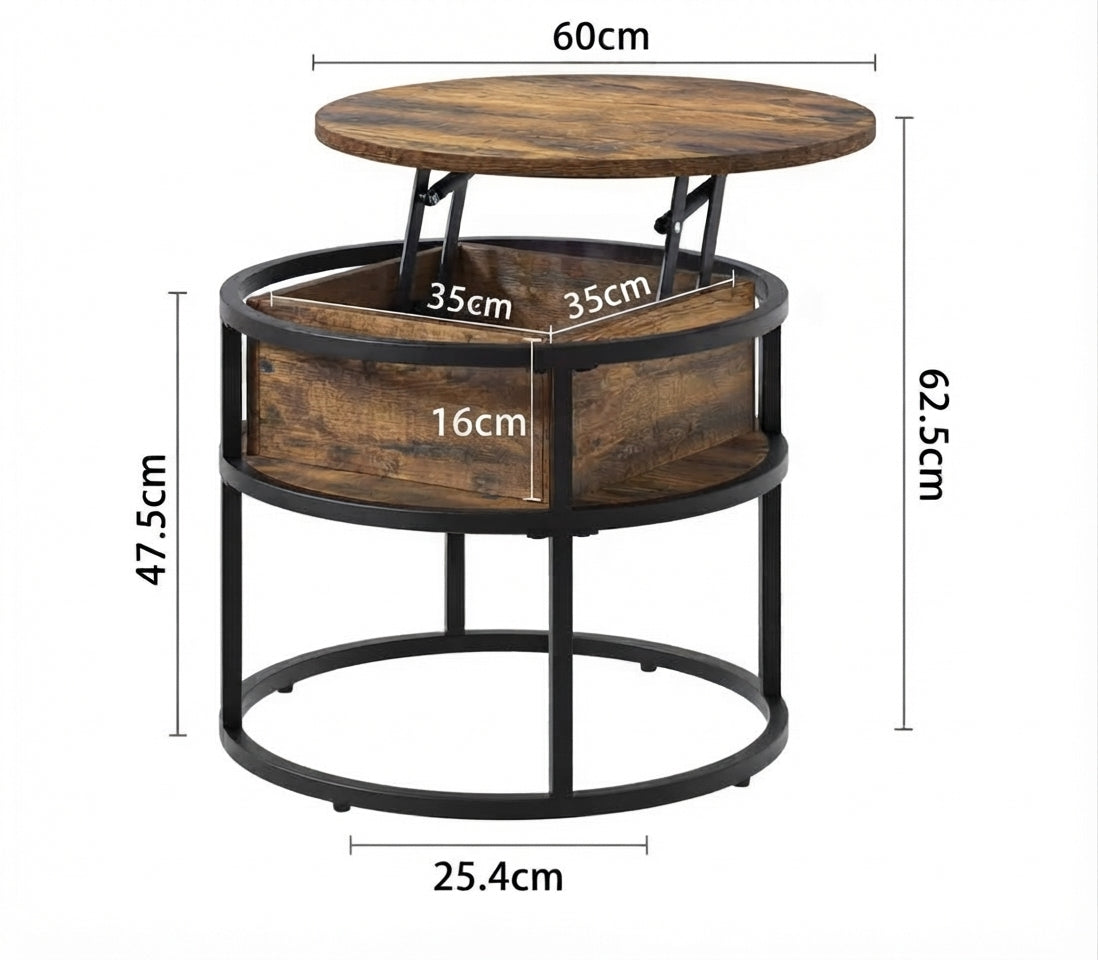 Table basse relevable ronde