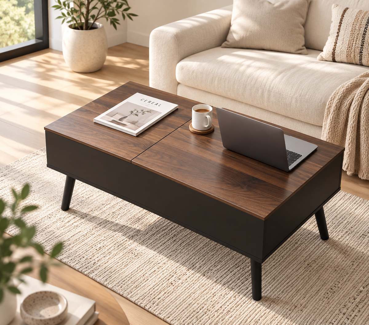 Table Basse Relevable Moderne Industriel