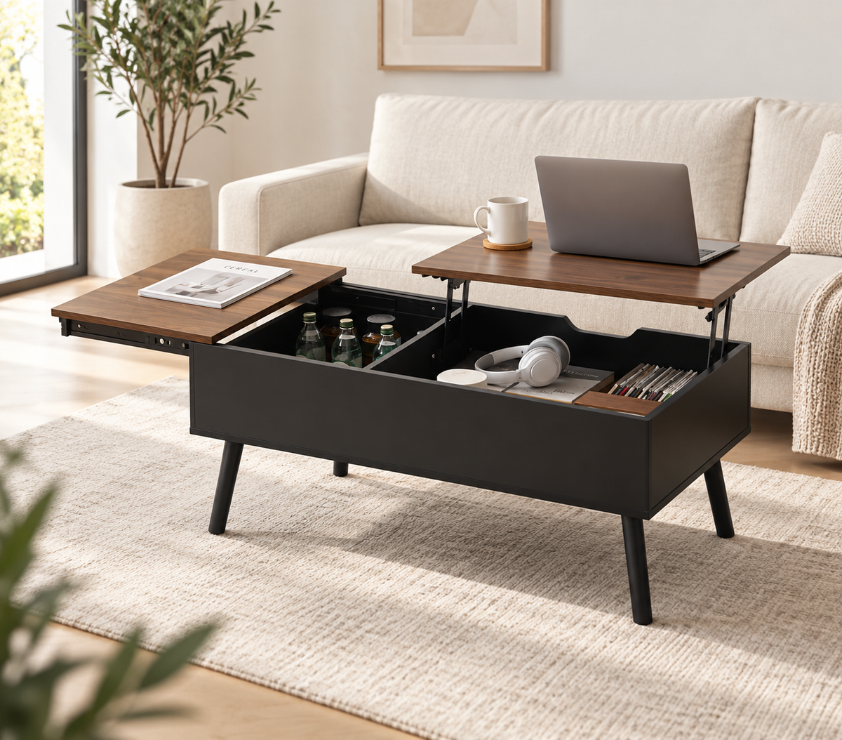 Table Basse Relevable Moderne Industriel